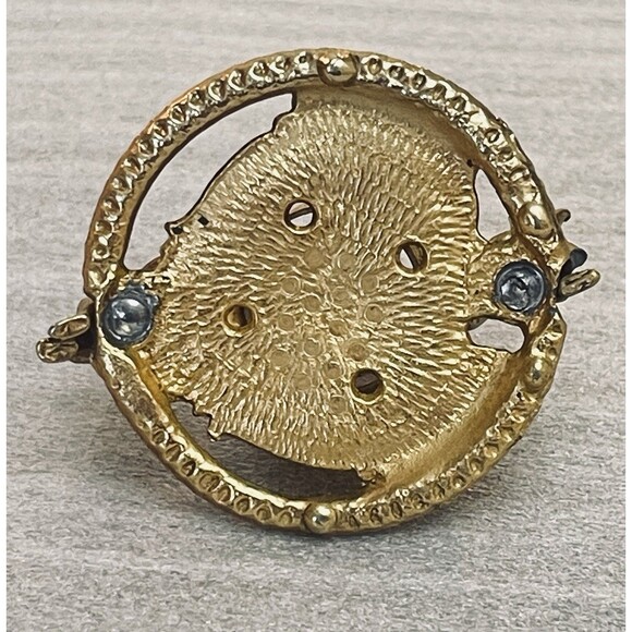 Baroque Cherub Hors D’oeuvres Pick Holder W 8 Theater Face Picks Gold Tone - Picture 5 of 12